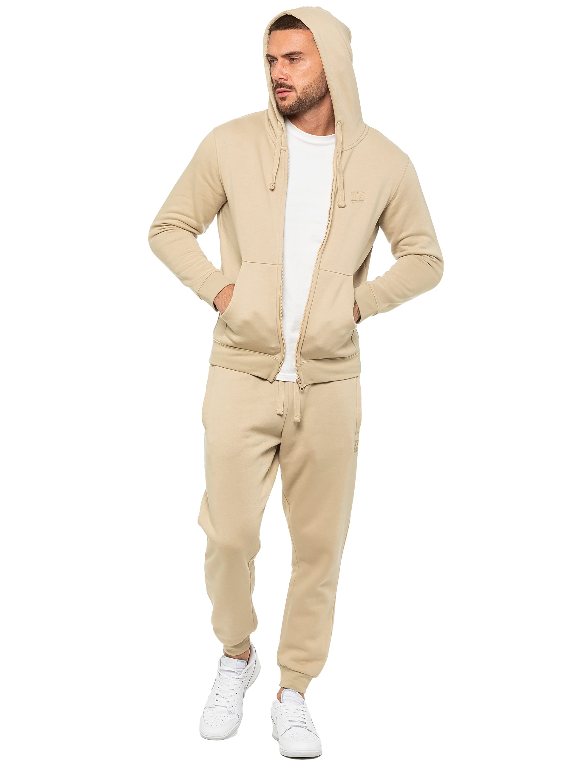 989Zé ENZO Męski zestaw dresowy z długim rękawem Essential Casual Zip Up bluza z kapturem i spodnie dresowe z mankietami joggery