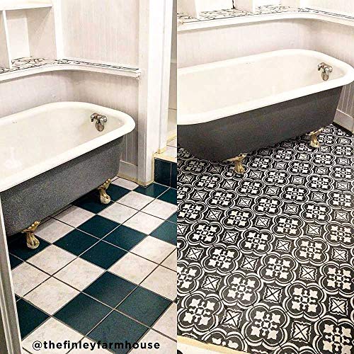 Santa Ana Tile Stencil - Cement Tile Stencils - Diy Portuguese Tiles - Reusable Stencils For Home Decor (Small Tile Stencil Size 6X6) #TOP1