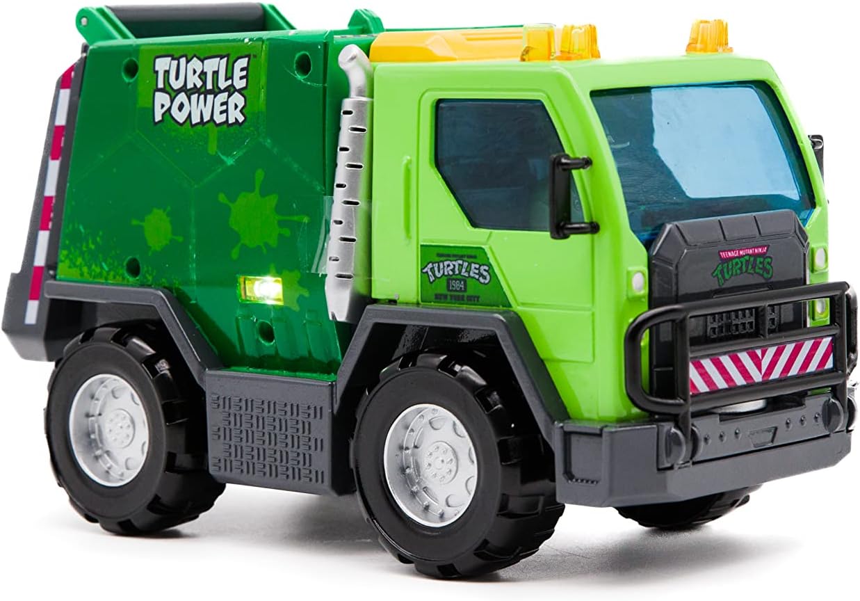 Teenage Mutant Ninja Turtles Toy, Thrash 'N' Battle Garbage Truck with 3 Sewer Cap Launchers, Lights & Sounds, TMNT Mutant Ninja Turtle Vehicle for Kids, Ages 3+