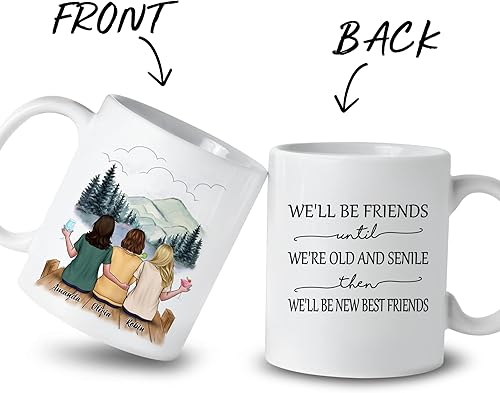 Miniatura 2 de Gossby Taza de café personalizada para hermana, regalo personalizado con diseño, nombre, 11 onzas, 15 onzas, cumpleaños, Navidad, regalo de larga