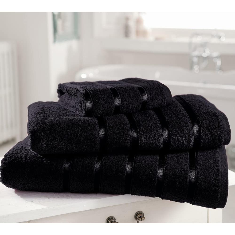 Slumber Nights Bath Sheet Large 90 X 140 cm Soft Absorbent Egyptian Cotton 1 X Bath Sheets, Black