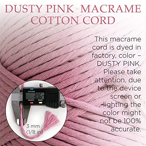 Cordón de macramé 3mm 140m, cuerda de algodón para tapiz de pared y plumas boho 4