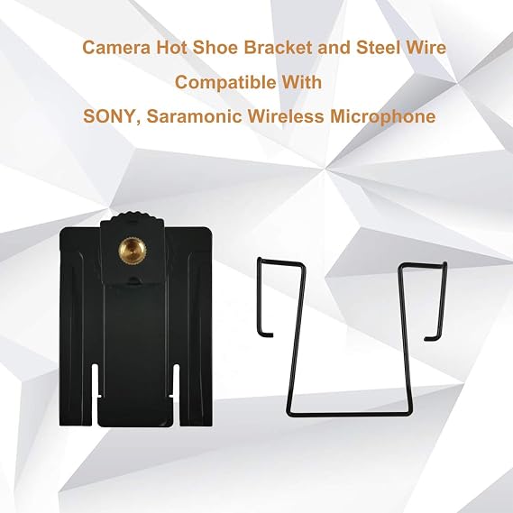 Hot Shoe Mount Adapter and Holder Belt Clip Compatible for S Ony, for Saramonic, for Boya Wireless Microphone fixe to DSLR Camera, Video Camera