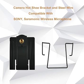 Hot Shoe Mount Adapter and Holder Belt Clip Compatible for S Ony, for Saramonic, for Boya Wireless Microphone fixe to DSLR Camera, Video Camera