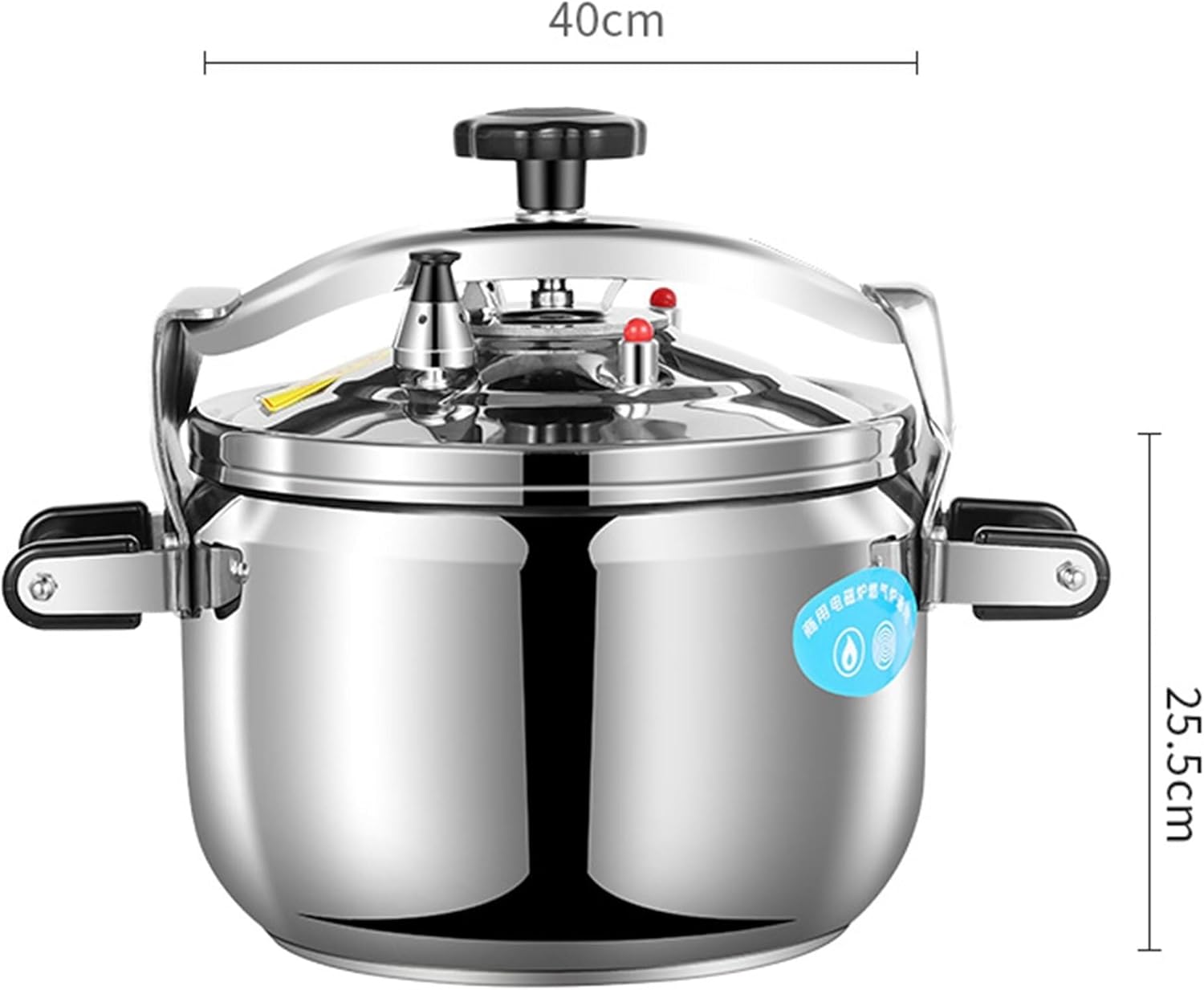 15-50 Quart High Capacity Pressure Cooker, Stainless Steel Commercial Super-Large Pressure Cooker, Suitable for All Types of Stovetops, Included Indution, 6 Heavy Security Systems,25L(40L)