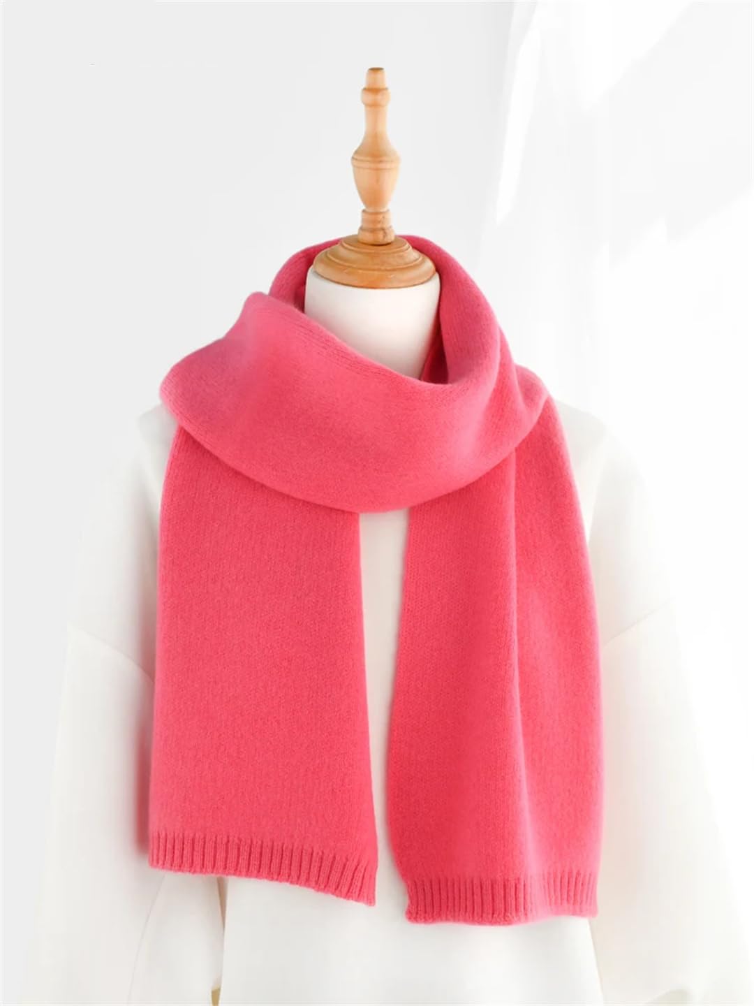 Bufanda de cachemira para mujer, invierno, cálida, de lana, estrecha, corta, para niña