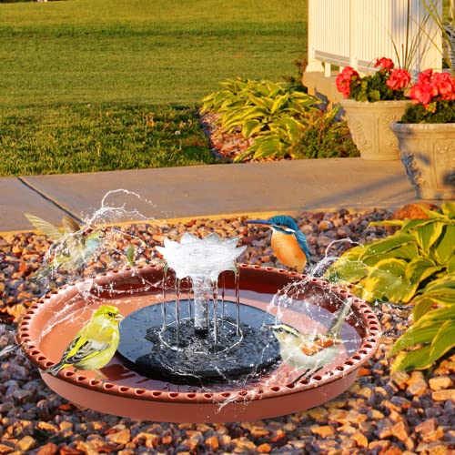 Ribgwo Deck Mounted Bird Bath,Solar Bird Bath Fountains For Hummingbirds,Adjustable Metal Weather Resistant Durable Deck Bird Bath Holder For Outdoor Railings, Garden, Patio Deck #TOP3