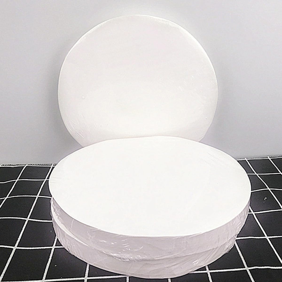 Papier Parchemin Rond Blanc Résistant Haute Température et Antiadhésif pour Cuisson et Grillade à Domicile, Lot de 500 Feuilles en Papier de Cuisson