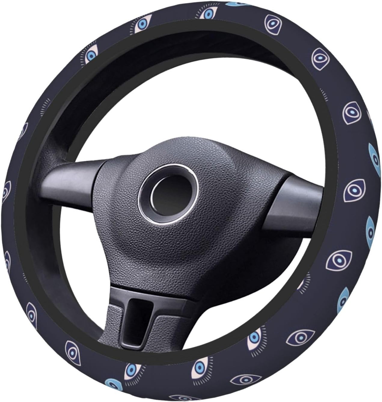Evil Eye Steering Wheel Cover for Women Girls Men, Universal 15 Inch Anti Slip Cute Steering Wheel Protector Car Accessories Interior for Auto Truck SUV image 5