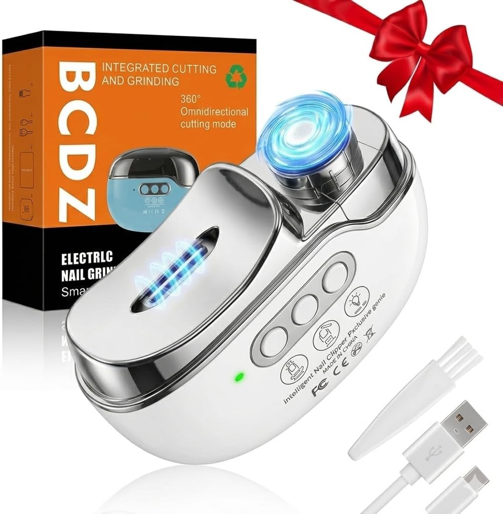 Upgraded 4 in 1 Electric Nail Clippers - Automatic Trimming, Polishing, Dust Storage, LED Light, Safe Manicure Tool for Seniors, Adults, Kids, Baby, Perfect Gifts for Women Men