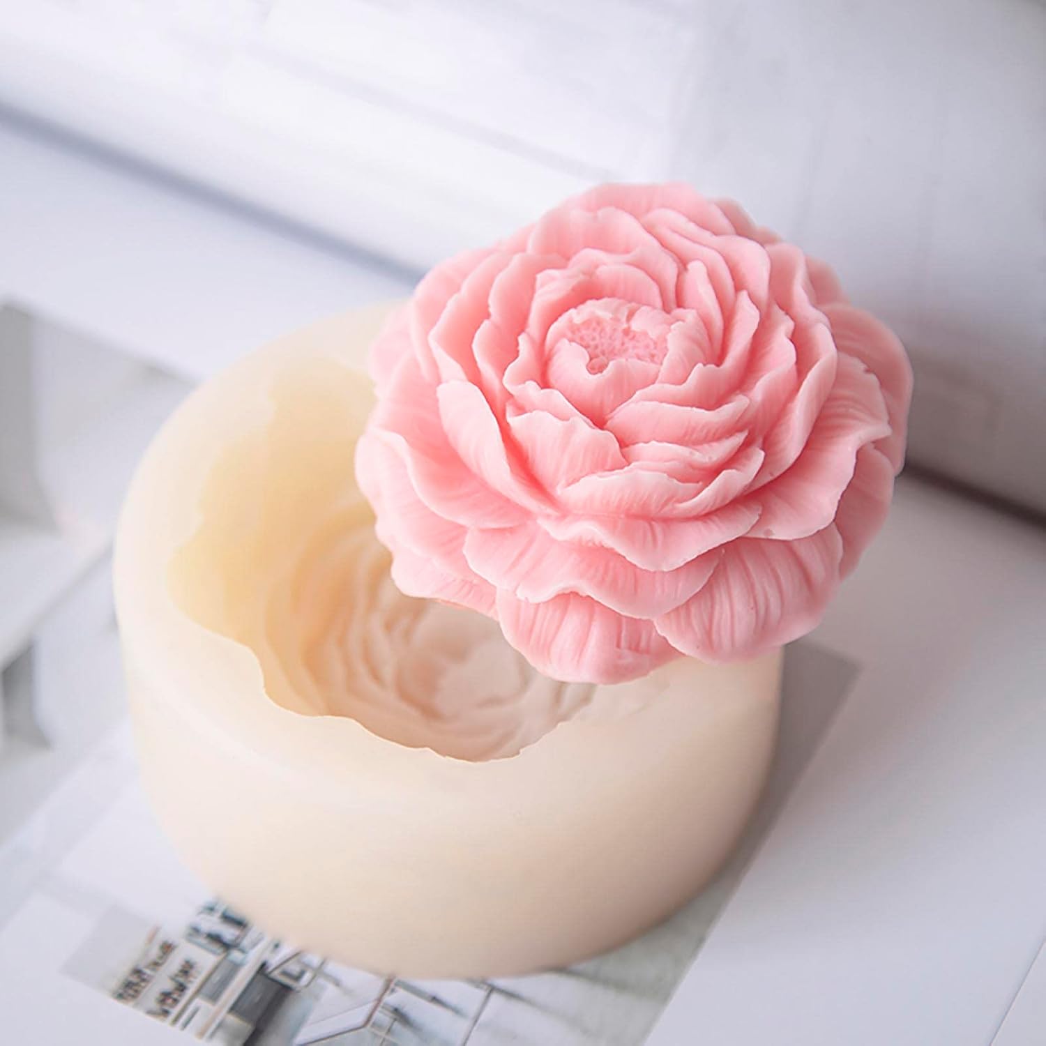 Peony Flower Silicone Soap Molds Soap Molds for Soap Making Silicon Molds for Soaps DIY Craft Handmade Soap Candle Plaster Resin Mould (14165)