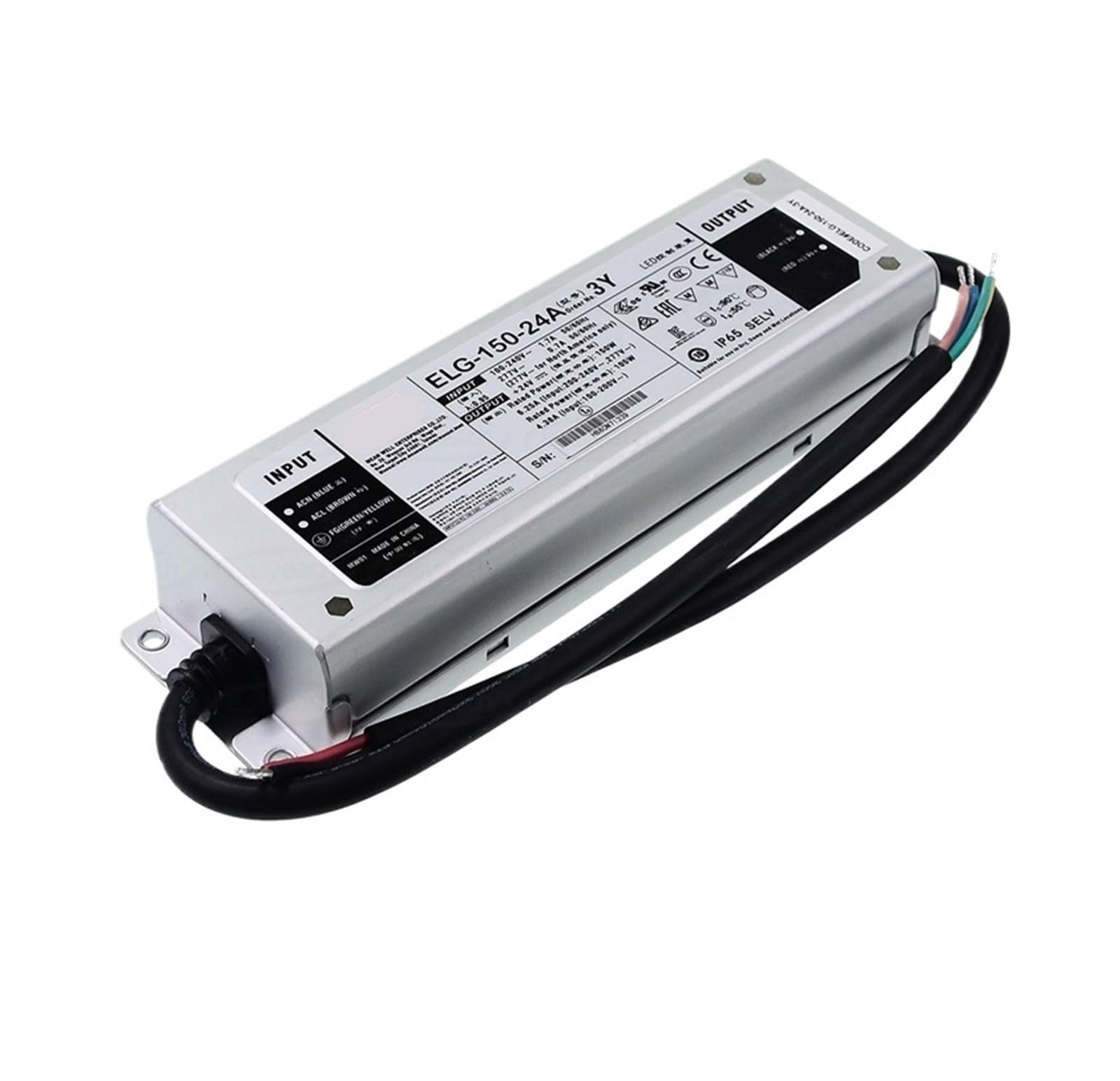 SWEWDSQG ELG-150 Constant Voltage Driver Waterproof 3Y 12/24/36/42/48/54 A/B/AB/DA/D2LED Switching Power Supply(ELG-150-12DA-3Y)