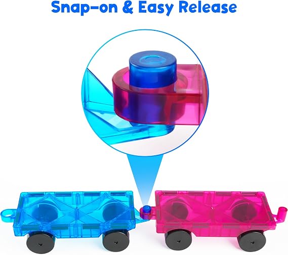 Bmag 2PCS Magnetic Car Set,Construction Vehicle Building Tiles,Magnet Toys Compatible with Magnetic Tiles,STEM Educational Toys for Boys and Girls