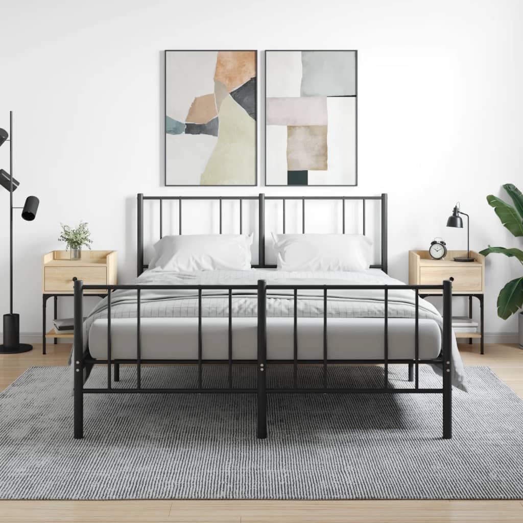 Eleganter Nachttisch aus Holzwerkstoff mit Stauraum, verstellbaren Beinen und robustem Eisenrahmen für Stabilität und Organisation im Schlafzimmer