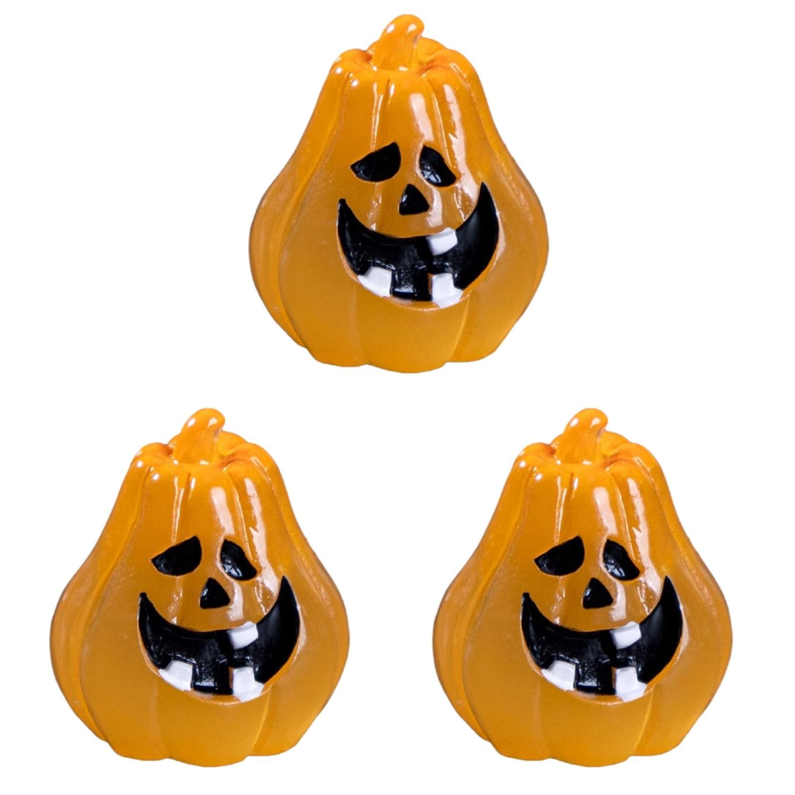 sugerou 3Pcs Halloween Mini Resin Figurines Spooky Pumpkin Ghost Decor