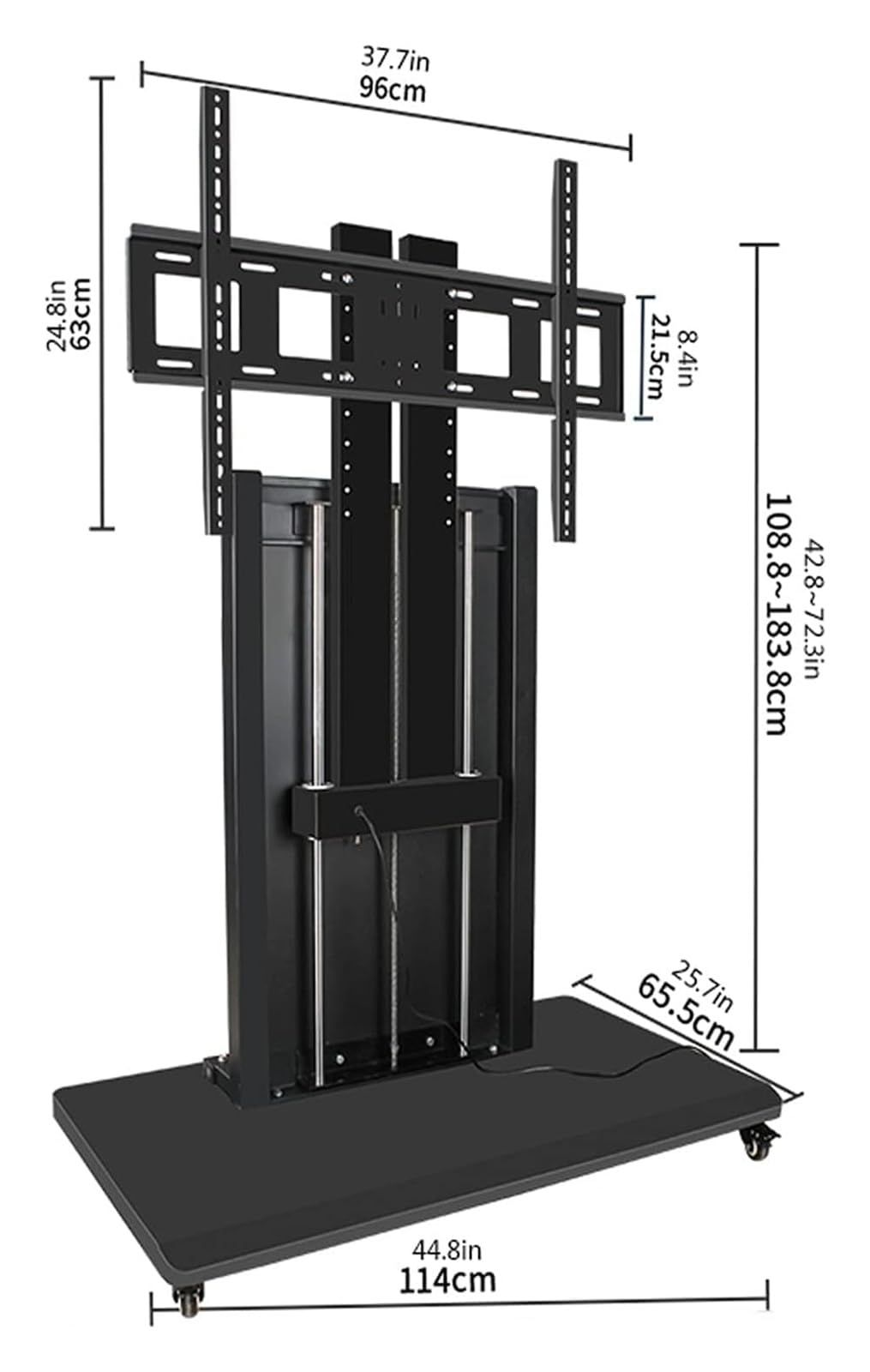 Supporto TV Mobile su Ruote, Carrello TV Mobile, Supporto per Monitor LCD LED per impieghi gravosi 3 e 1 Supporto, Supporto per Monitor LCD LED per impieghi gravosi Fino a 27",