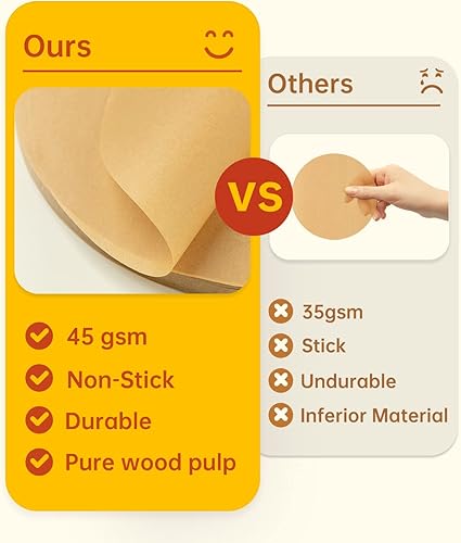 Miniatura 5 de Katbite 200 círculos de papel pergamino de 9 pulgadas, sin blanquear y antiadherentes, círculos de pergamino precortados para moldes de primavera de