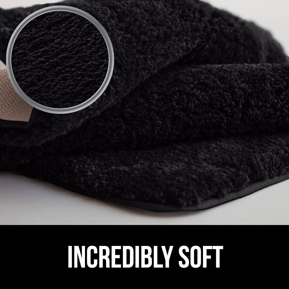 Gorilla Grip Premium Luxury Bath Rug, 36x24, Absorbent, Soft, Thick Shag, Bathroom Mat Rugs, Machine Wash, Microfiber Dries Quickly, Mats for Bath Room, Shower, Bathtub and Spa Floors, Black : Home & Kitchen