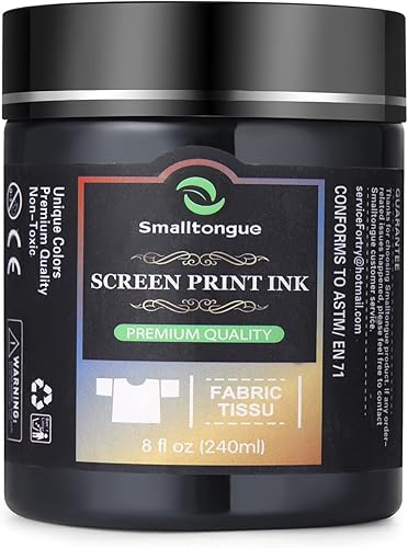 Smalltongue Tinta de impresión de pantalla de tela, marrón, 8 onzas (8.1 fl oz), pintura de pasta de tiza para pantalla de seda, pasta de