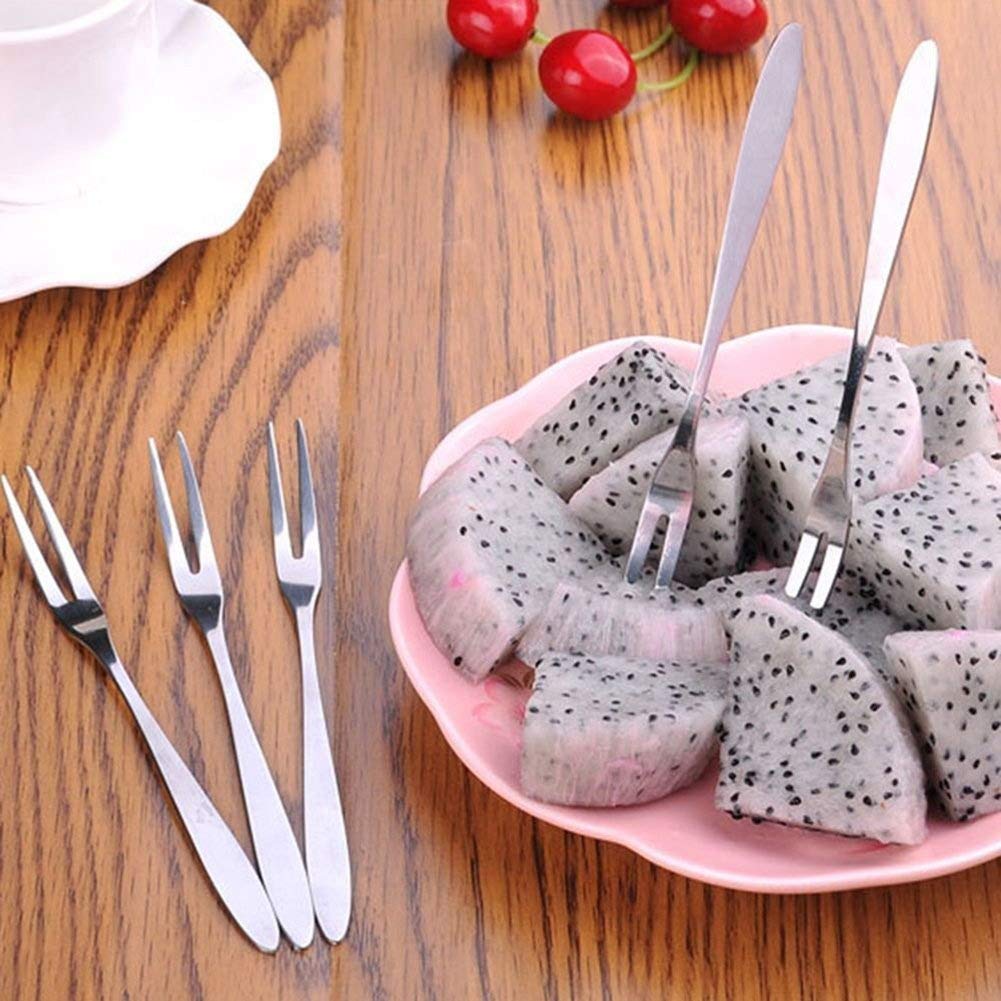 Lot De 10 Fourchettes à Fruits Inox + Support Love – Fourchettes Dessert Réutilisables & Décoratives