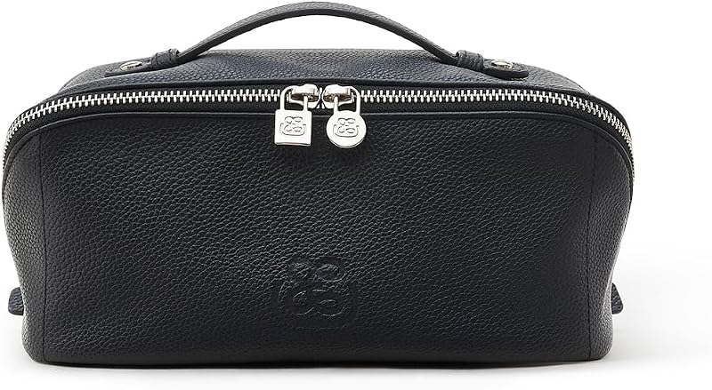Necessaire de maquiagem EACHY com compartimentos e bolso transparente para pincéis, B-Black, 1 unidade