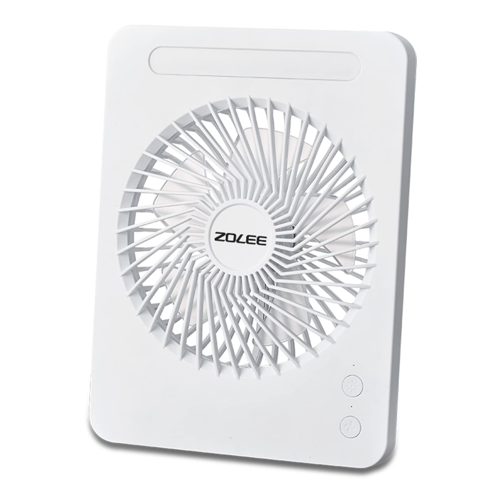 Petit ventilateur de table électrique 2400 mAh avec lampe LED rechargeable