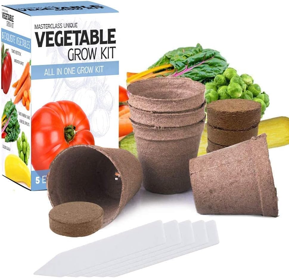 Masterclass Vegetable Grow Kit - 5 Extraordinary Vegetables Garden Starter Kit - Growing in one Box - Vegetable Seed Kit for Planting - Indoor & Outdoor Use