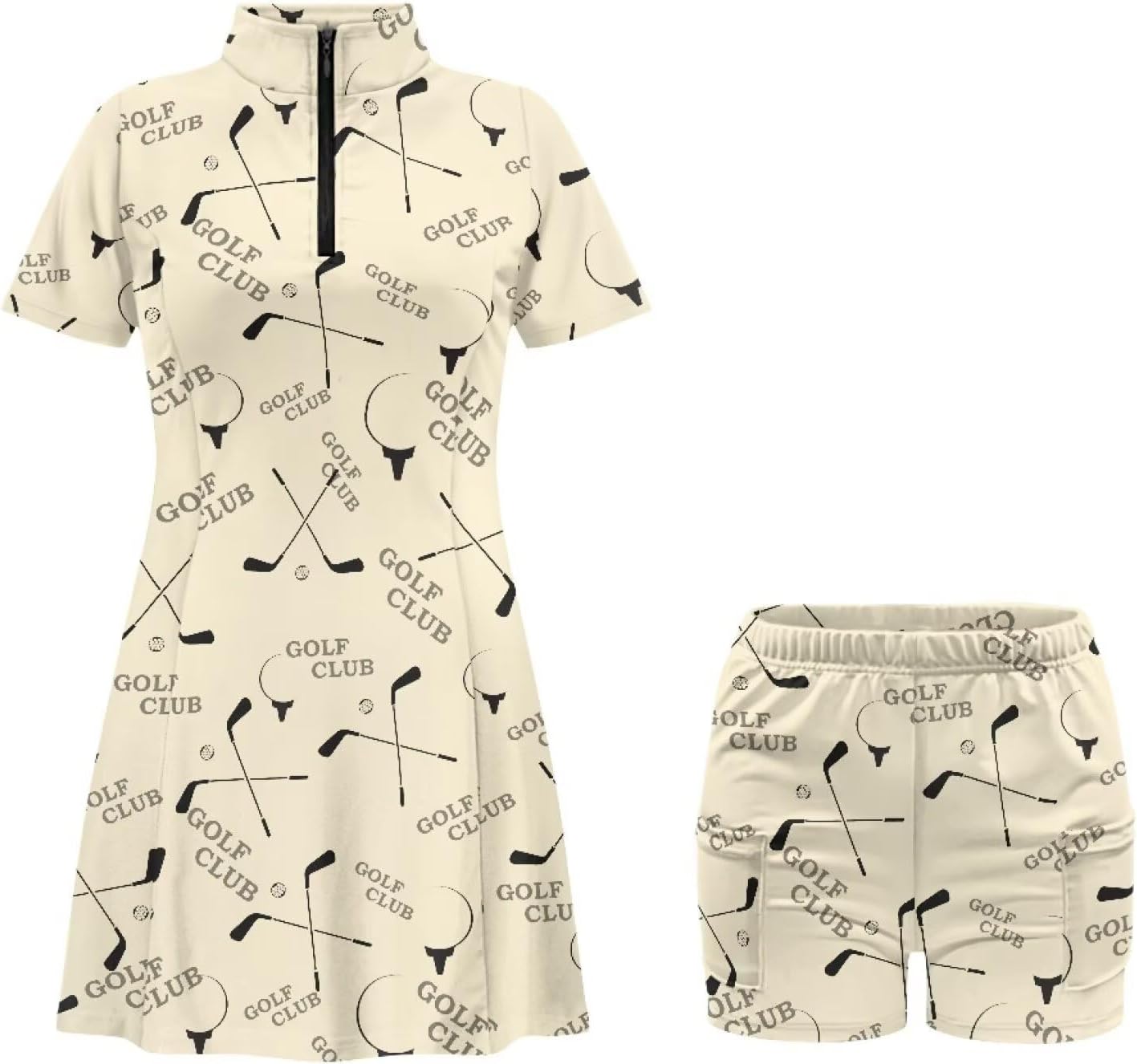 Collared Tennis Dress with Shorts and Pockets Short Sleeve Half Zip Athletic Workout Dress for Women Plus Size