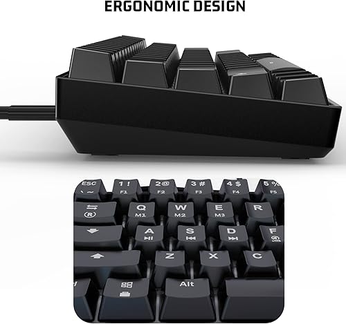 Vista 7 de targeal Teclado 60% mecánico para juegos, interruptor amarillo Gateron de 61 teclas, teclado silencioso para computadora de oficina, multicolor, RGB