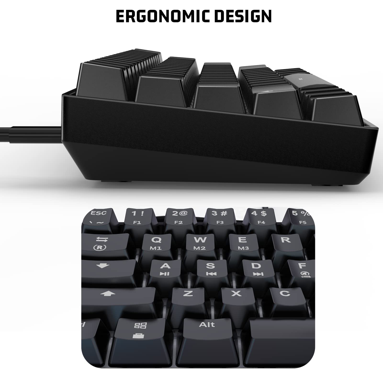 Tastiera meccanica da gioco 60% – 61 tasti marrone interruttore silenzioso tastiera per computer da ufficio – multicolore RGB arcobaleno LED retroilluminato – programmabile per