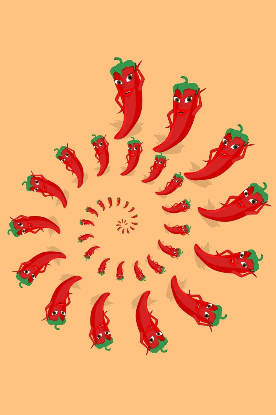 Red Pepper Diva Spiral: 110 Page Blank Notebook - Ruled Paper Journal - 6" x 9" (15.24 x 22.86 cm)