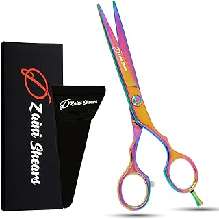 Modern Multicolor Hair Cutting Scissors, 6" Overall Length, Right-Hand Razor Edge, 420c Japanese Stainless Steel, Professional Barber Haircut Scissors