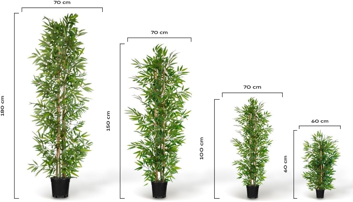 BLAINE Piante Finte da Interno Bambù Orientale 150 cm Aspetto Iperrealistico per Decorazione Casa e Ufficio Senza Manutenzione
