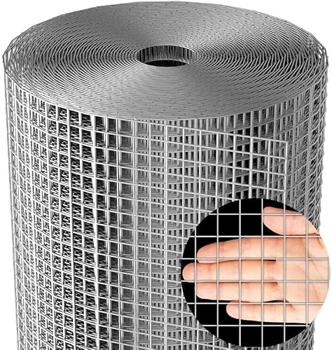 AMAGABELI GARDEN & HOME Hardware Cloth 1/4 inch 8inx10ft Galvanized After Welding 23 Gauge Square Chicken Wire Fence Mesh Roll Raised Garden Bed Plant Supports Poultry Netting Cage Snake Fence