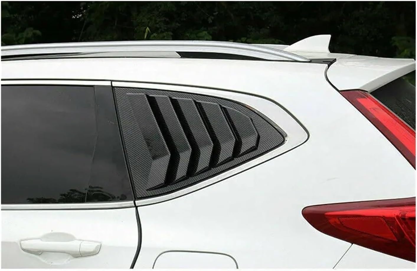 2 Pcs Compatible for Honda CRV CR-V 2017-2020 Carbon Look Side Vent Window Scoop Louver Moulding Cover Trim Car Accessories 2Pcs