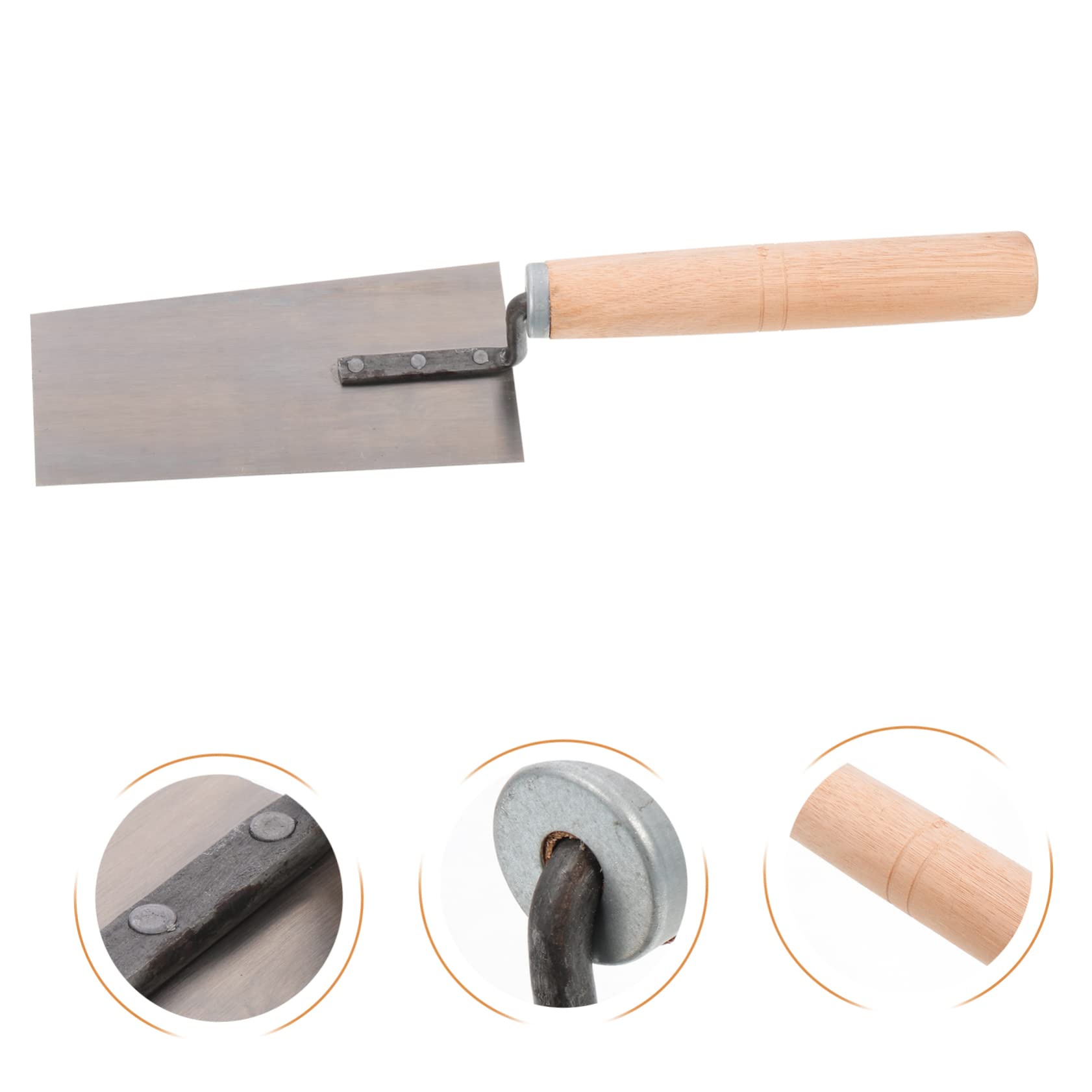 Cazzuola per Finitura in Acciaio Inox Manico in Legno, 5 Pezzi | Spatola Intonacatrice e Frattazzo per Intonaco, per Cemento e Gesso, Set Professionale Multiuso