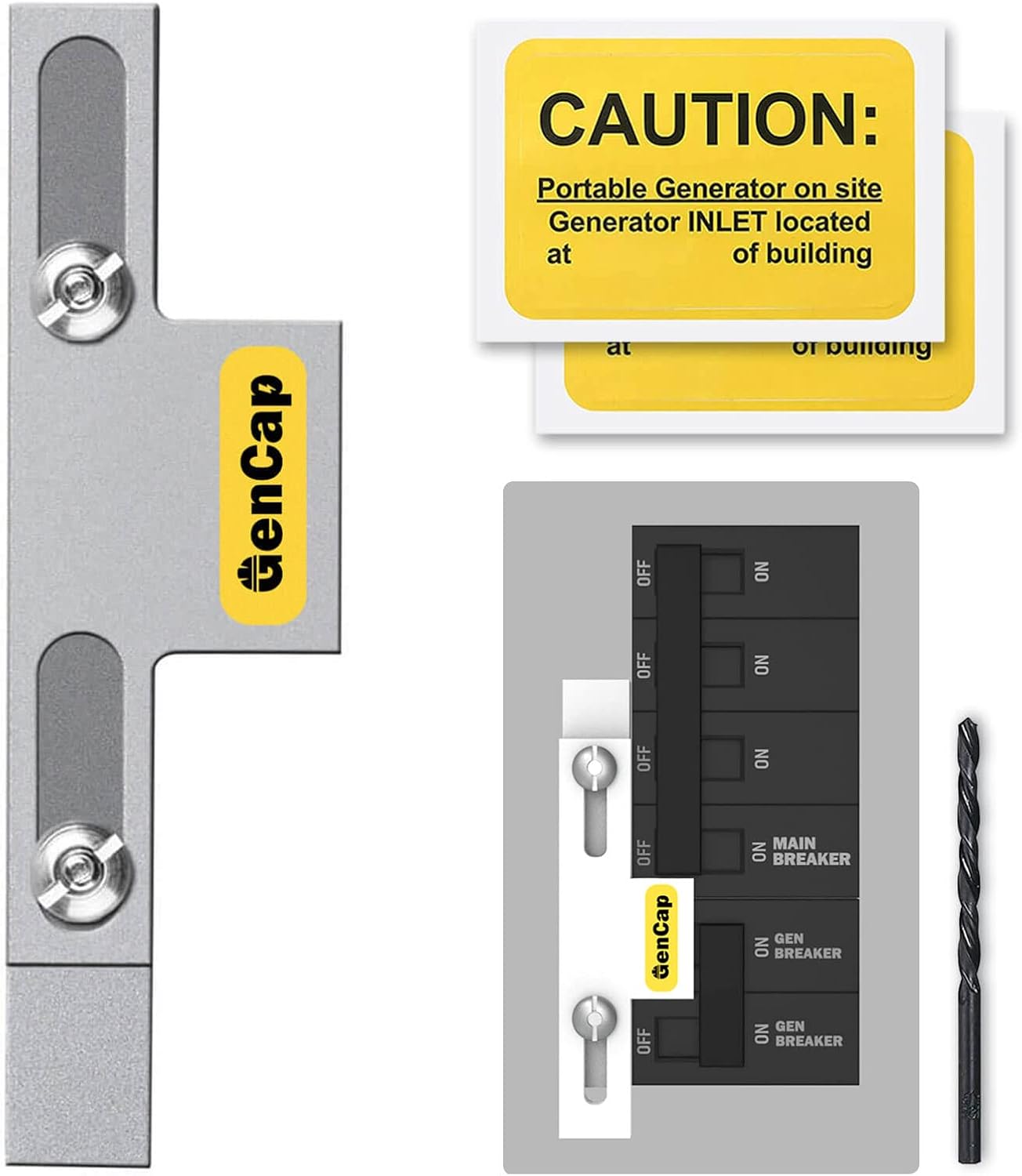 Generator Interlock Kit Compatible with Square D Homeline Meter Main 150 or 200 amp Breaker, for Safe Usage of Portable Power During Outage