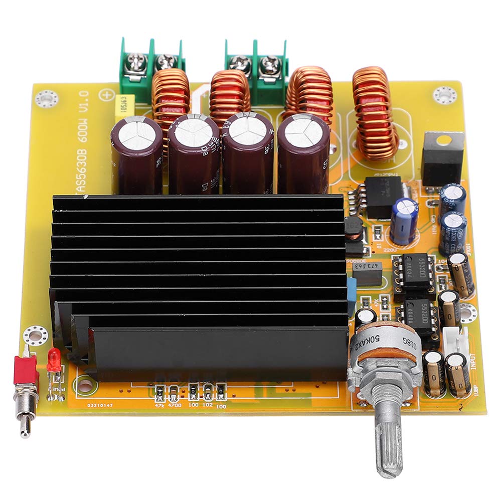 Cocoarm TAS5630 Płyta Wzmacniacza Moduł Wzmacniacza Mocy Klasy D Wyjście 600 W DC 20 do 50 V Regulowane Wzmocnienie Zwrotnica 60 Hz dla Subwoofera Kina Domowego Profesjonalny Sprzęt Audio