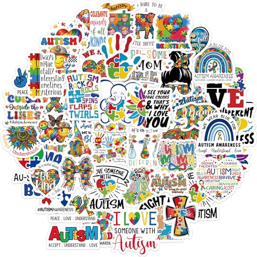 100 Pcs Autism Stickers, Autism Awareness Sticker Decorations for Car