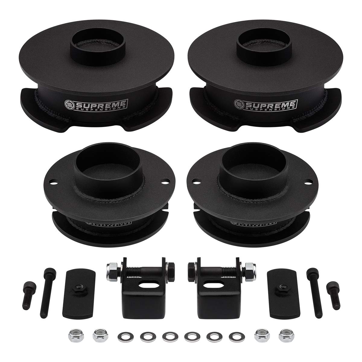 Supreme Suspensions - 2" Front + 2" Rear Lift Kit for 2014-2022 Ram 2500 - High-Strength Steel Coil Spring Spacers Full Suspension Lift Kit with Front Shock Extenders