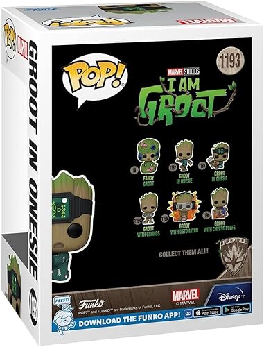 Miniatura 4 de POP Marvel I Am Groot - Groot in Onesie con libro Funko figura de vinilo (paquete con funda protectora de caja compatible), multicolor, 3.75 pulgadas