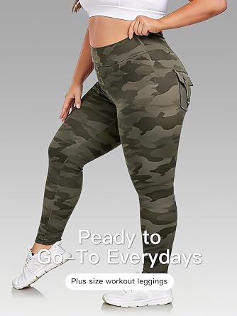 JOJOANS Plus Size Leggings with Pockets for Women High Waisted Yoga Workout Pants