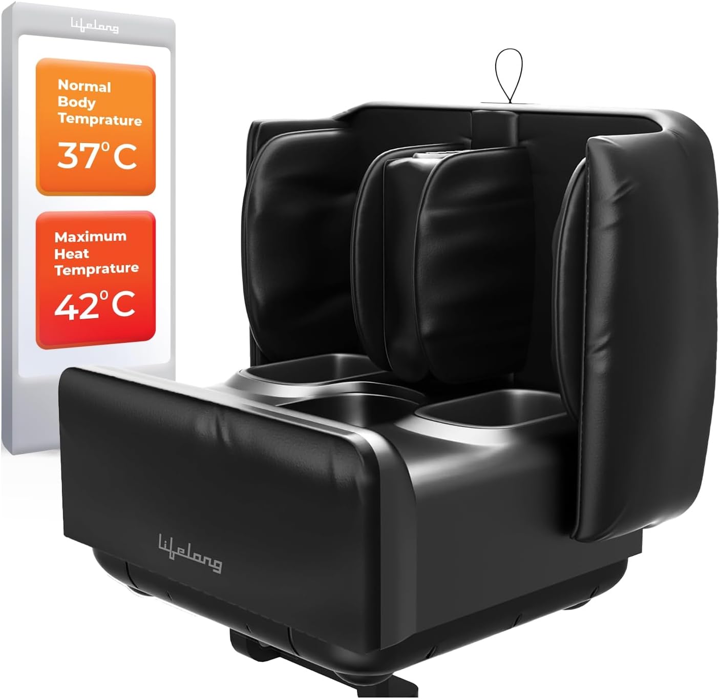 Lifelong 2 in 1 Foot & Leg Massager Machine & Foldable Ottoman Rest for Home - Pain Relief Massage for Legs - Heat + Rolling, Kneading, Shiatsu, Vibration & Air Compression | Ideal for Feet, Ankle