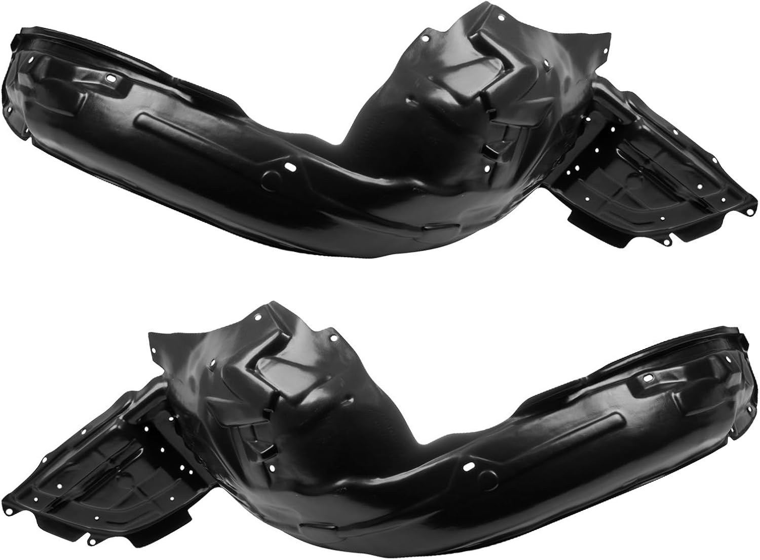 TRQ Front Driver and Passenger Side Inner Fender Liner Set Compatible with 2010-2015 Subaru Outback