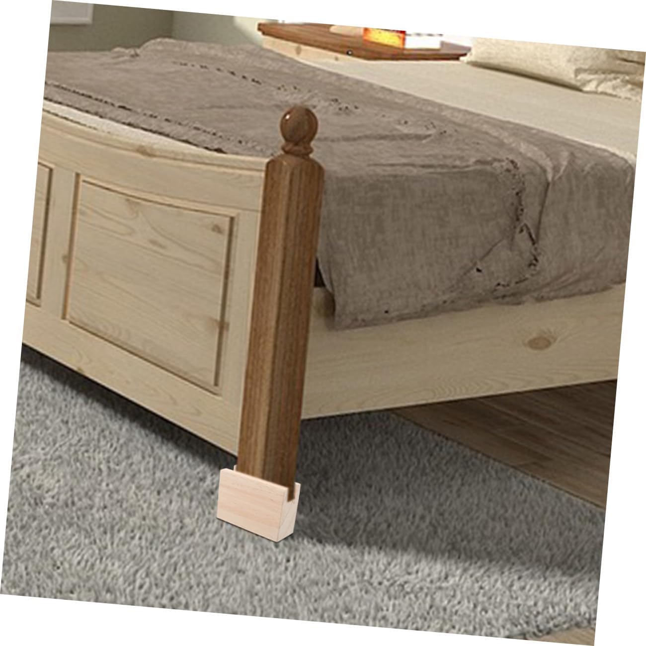 Wooden Bed Risers and Table Leg Risers 10Cm Length with 2Pcs Furniture Lift Supports for Couch, Desk, and Chair Legs in Home and Dormitory Use