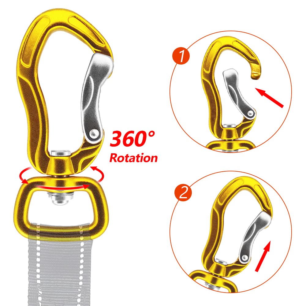 jrsgs swivel twist locking carabiner, rotating