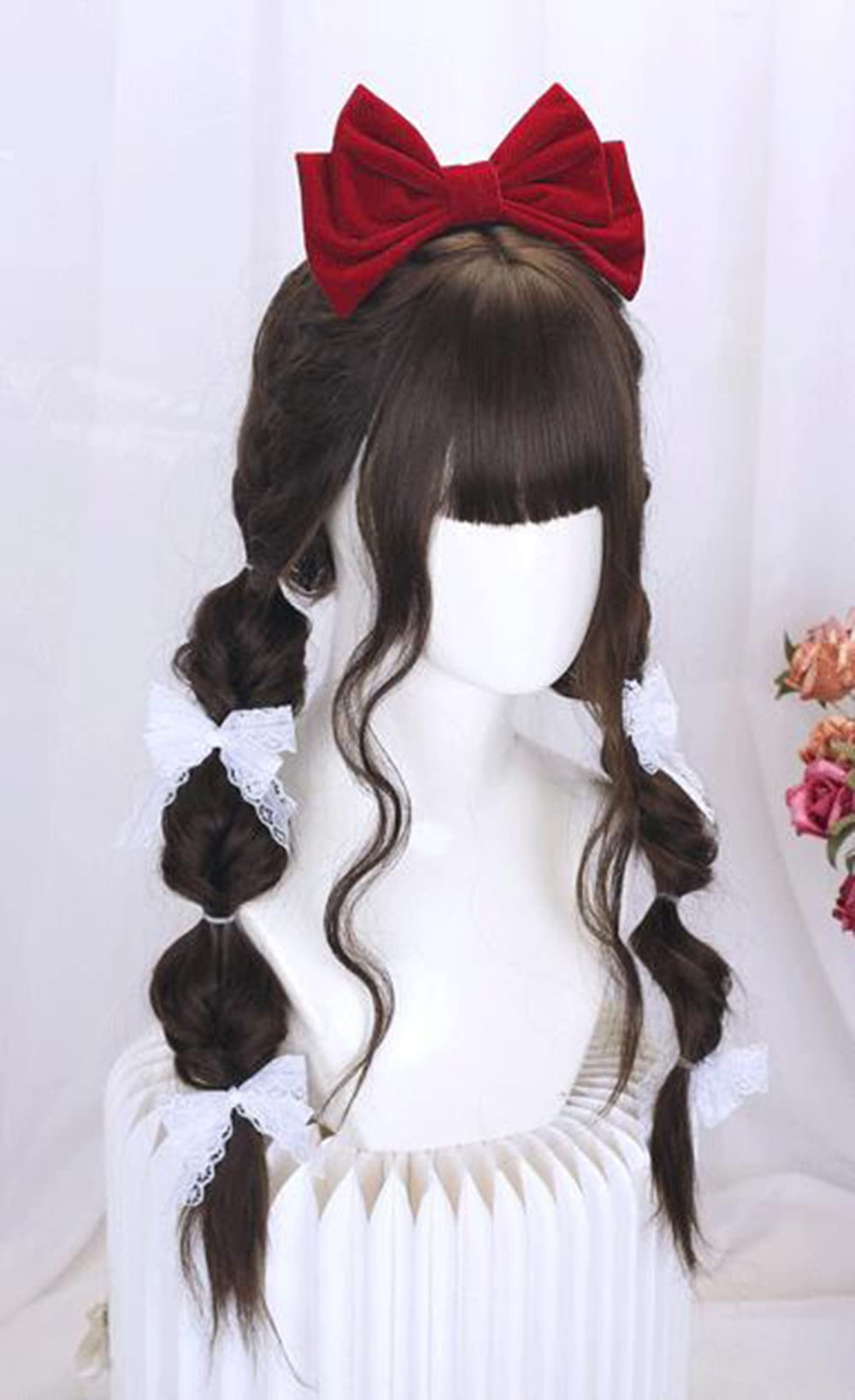 Amazon.co.jp: ウィッグ ロリータ ロング おさげヘアー 三つ編み 耐熱