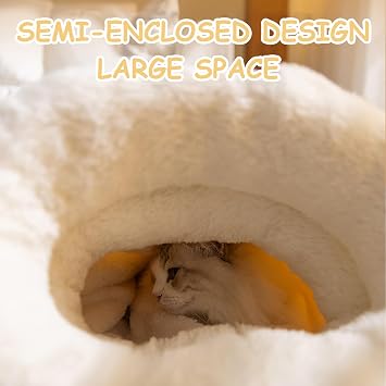 Cat Sleeping Bag, Cat Sleeping Bag for Indoor Cats Self Heating Cozy Winter Soft Plush Self Warm Kittens Indoor Sack 360Wrap Comfortable Pet Snuggle Sack for Cats up to 8kg/17.6lb (Brown Bear)