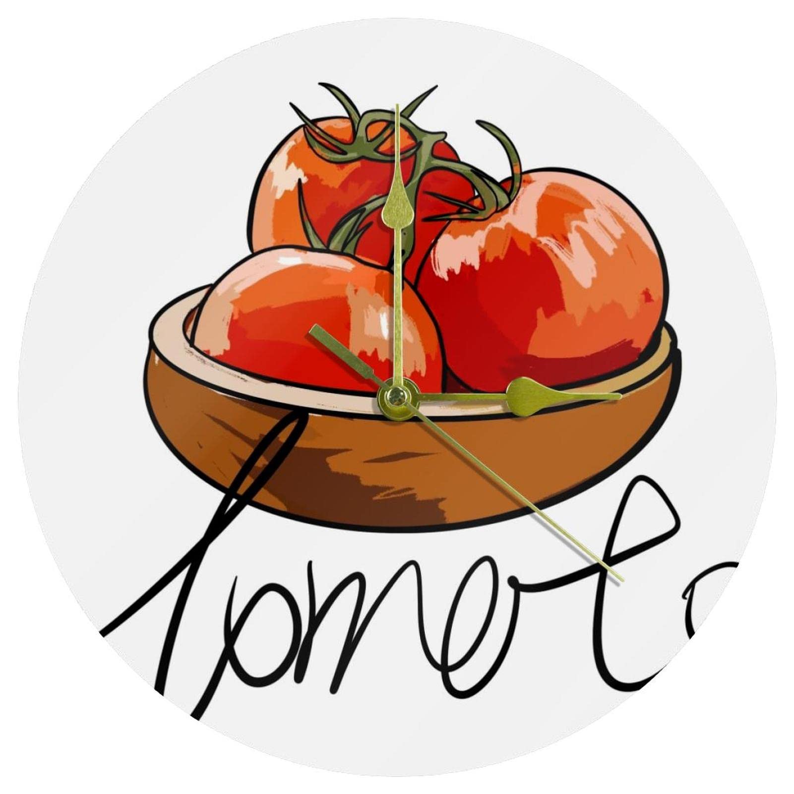 Horloge ronde motif tomate en acrylique pour égayer votre quotidien