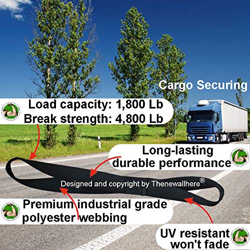 Thenewallhere Soft Loop Tie Down Straps for Motorcycle Handlebar,Car,Cargo,Truck,Boat,UTV,ATV,TV,Dirt Bikes Secure Trailer.Heavy Duty Soft Loop Short Small Vehicle Moving Tie Down Straps,UV Resistant